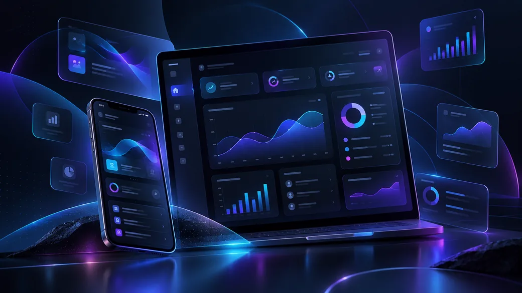 Concept illustration of web applications and software