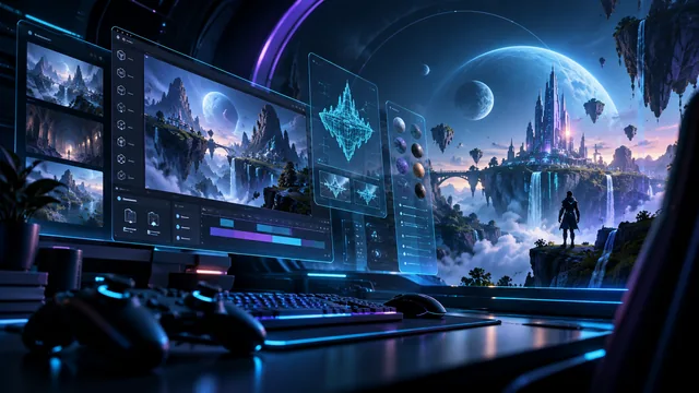 Concept illustration of game development